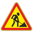 Дорожный знак 1.25 «Дорожные работы» (временный) (металл 0,8 мм, IV типоразмер: сторона 1500 мм, С/О пленка: тип А коммерческая)